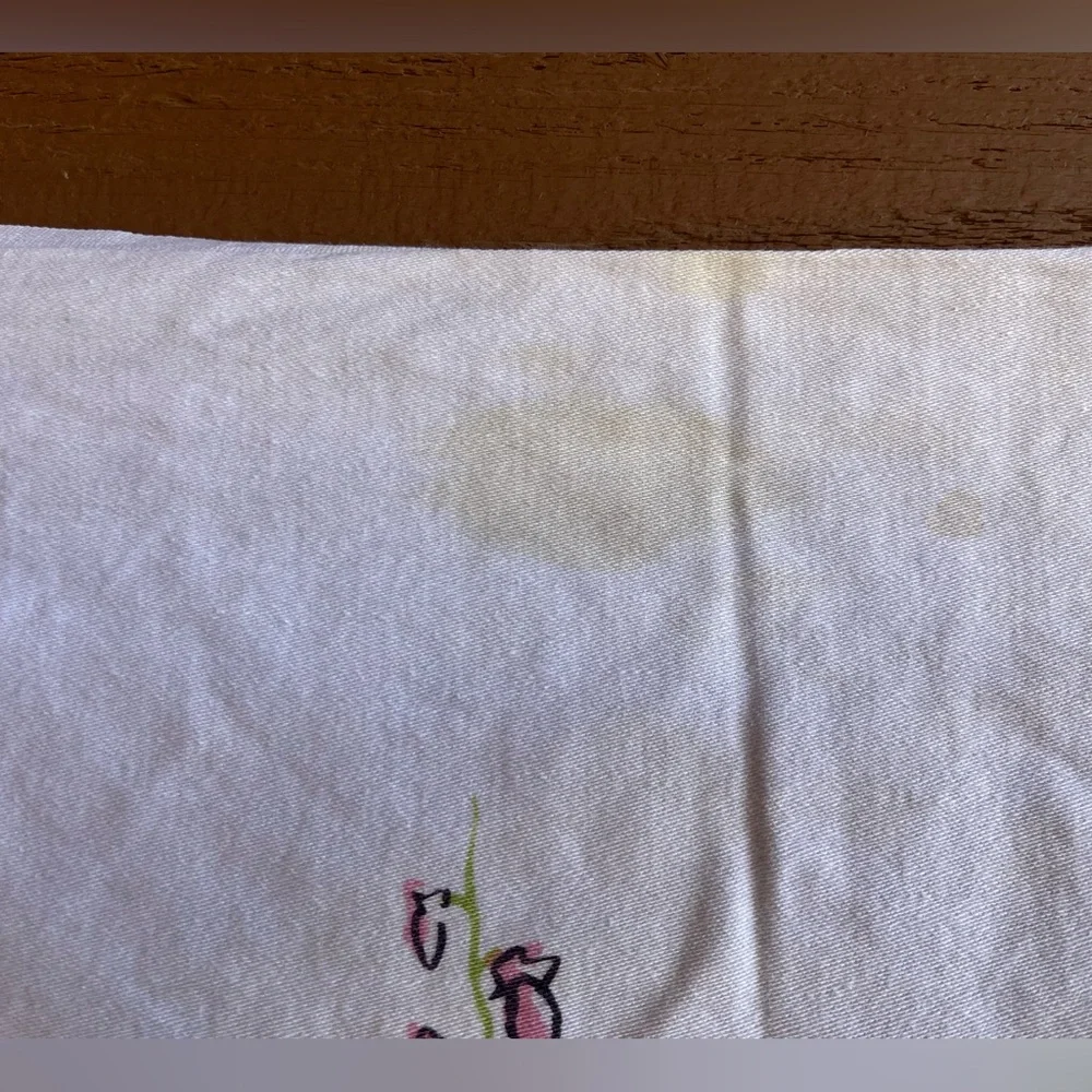 Vintage Springtime table cloth.